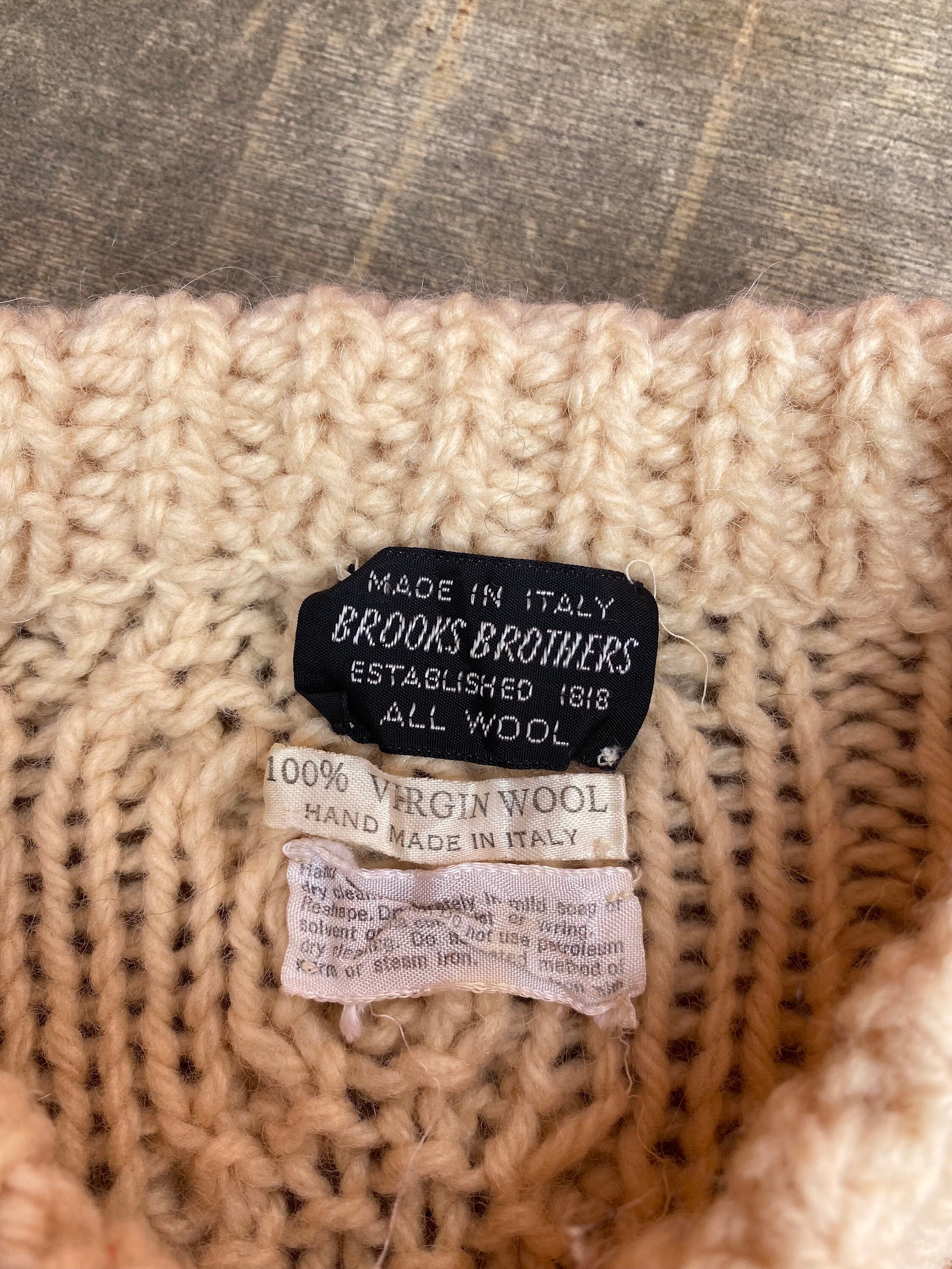 Vintage 1950s 1960s Brooks Brothers Wool Sweater Heavy Knitted 
