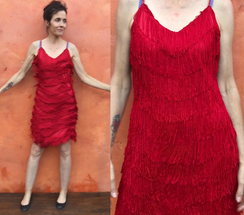 Red Fringe Evening Dresses