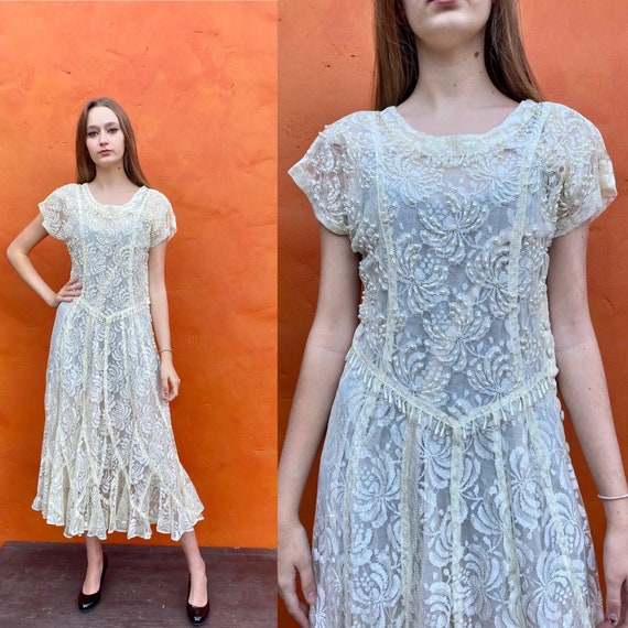 Vintage 1990s does 1920s 1930s Flapper Beaded Ivor