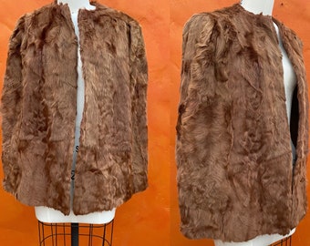 Vintage 1940s Fur Cape Wrap Capelet Pinup Cocktail Evening jacket coat One size fits all