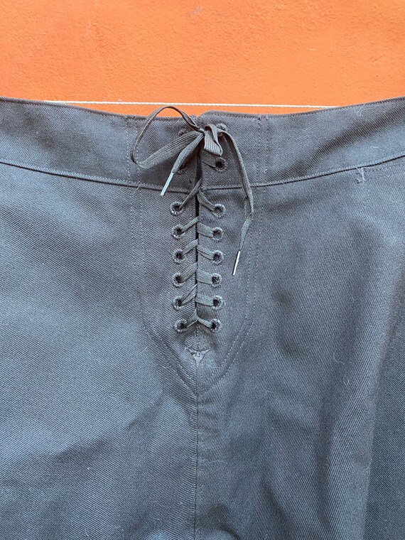 Vintage Navy Wool Sailor Pants. Lace up back. Cor… - image 6