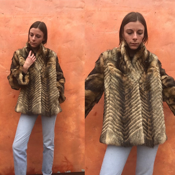Vintage Women's 1970s Fur coat. GLAM 1970s Fur Coa