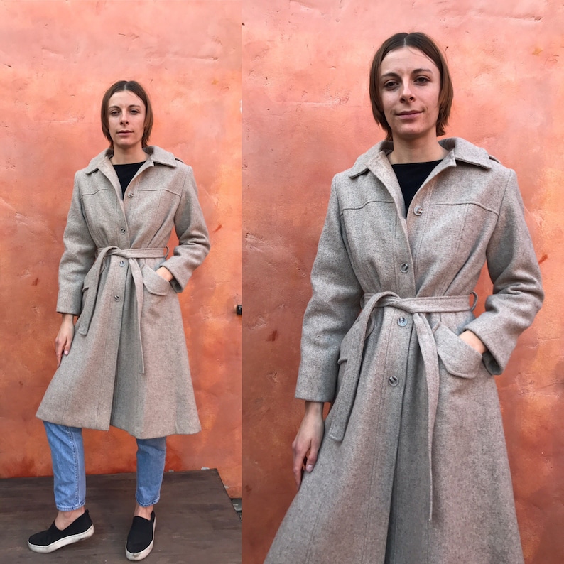 taupe wool coat womens
