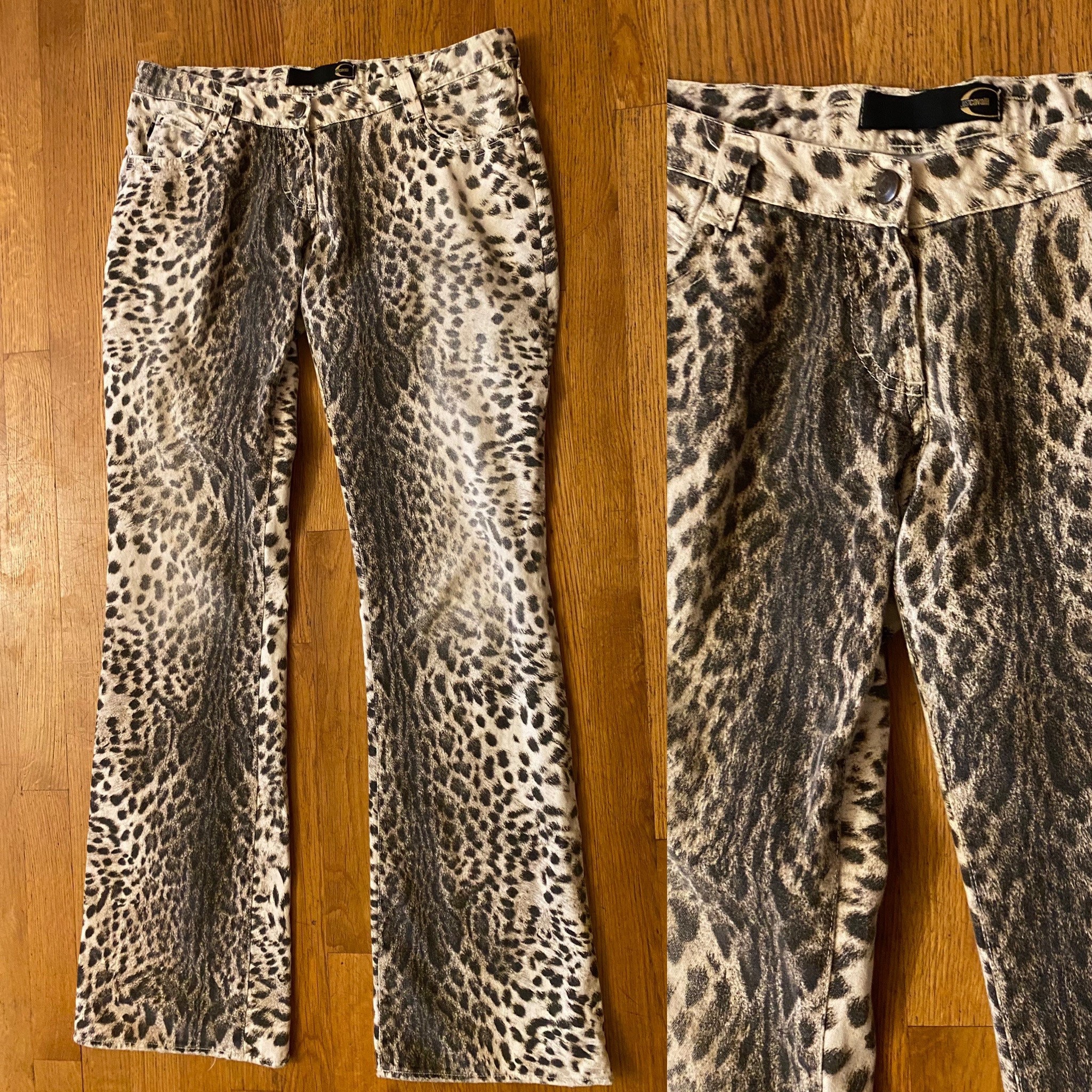 Leopard Printed Mesh Flared Pants