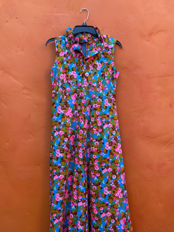 Vintage 1970s Floral Palazzo Jumpsuit. 1970s Jump… - image 4