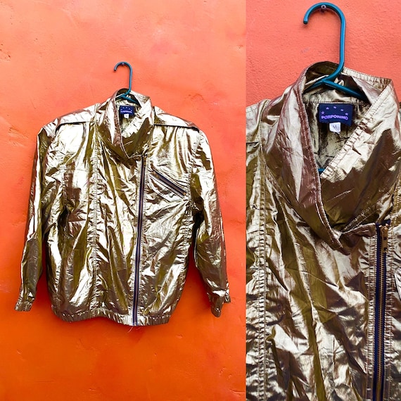 Metallic windbreaker jacket sale