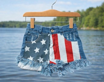 Baby/Toddler Girl Patriotic Denim Shorts
