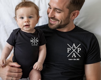Fathers Day Matching Shirts, Personalized Est Year Family Tees, Matching Family T-shirts