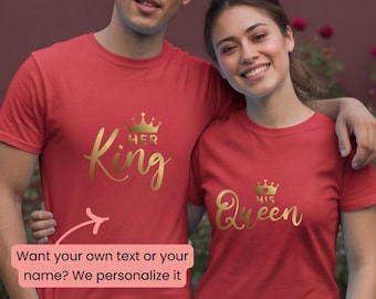 Her King His Queen Couple Shirts, Matching Couple Hoodie Sweatshirt