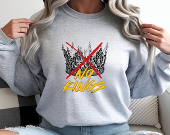 No Kings Shirt, Anti Monarchy Protest Tee, Political Statement Graphic T-Shirt, Activist Anti Crown Design