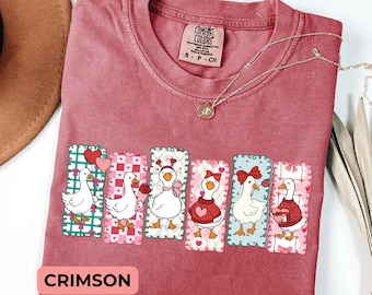 Camiseta de ganso de San Valentín, sudadera divertida de ganso de amor, camiseta de animal de San Valentín, Pnr18