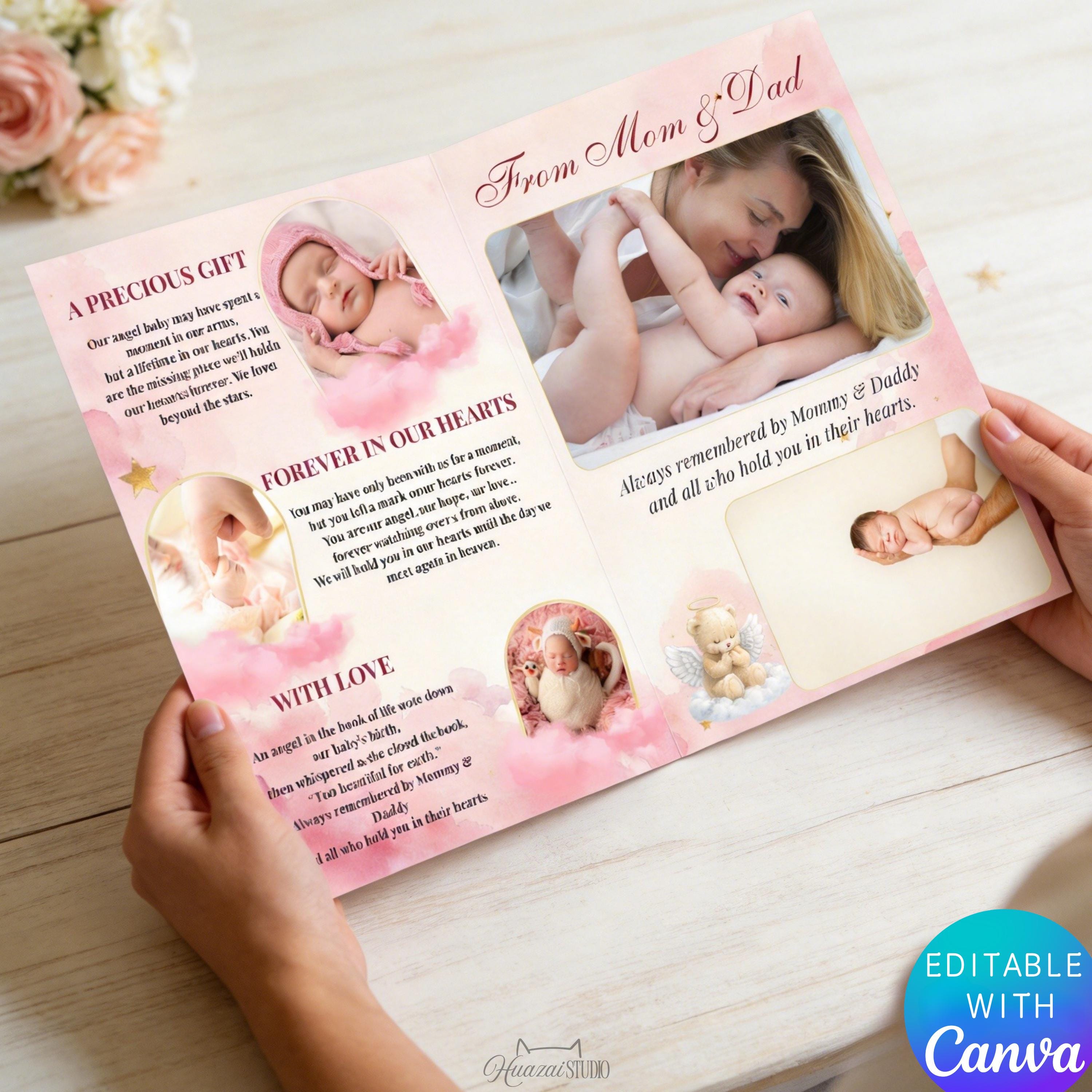 Editable Baby Girl Funeral Program Template, Angel Baby Memorial ...