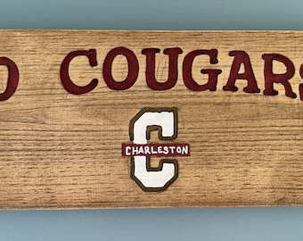 College of Charleston Cougars Handmade Signs, Graduation Gifts, Man Cave Decor, Home Decor