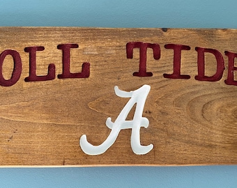 University of Alabama Handmade Signs, Graduation Gifts, Man Cave Decor, Home Decor