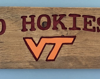Virginia Tech Hokies Handmade Signs, Graduation Gifts, Man Cave Decor, Home Decor