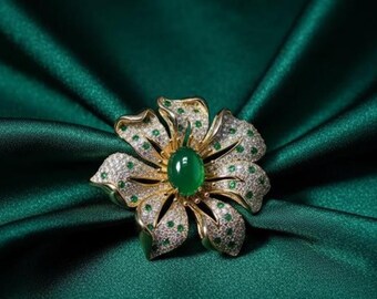 Spilla A Forma Di Foglia Di Trifoglio Con Strass – Placcata Oro, Portafortuna Per Donna - 4