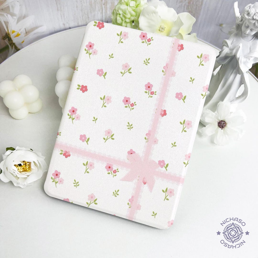 Pink Flowers Kindle Case With Hand Strap for Paperwhite12 11th,kindle 6 ...