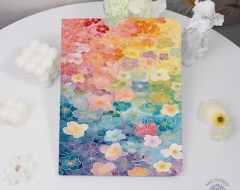 iPad-skal med regnbågsblomma och pennhållare för A16, 2025/2024 Pro, Air 5/6/7, Mini 6/7, iPad 10/11:e, 11" 13", PU-läder, automatisk väckning och viloläge