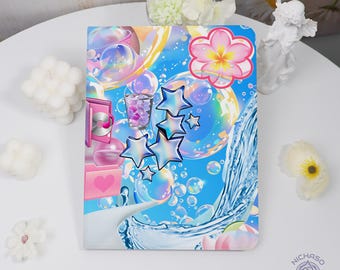 Bubble Collage iPad Case with Pencil Holder For A16, 2025/2024 Pro, Air 5/6/7, Mini 6/7, iPad 10/11th,11" 13",PU Leather, Auto Wake&Sleep