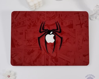 Rött spindelfodral till Macbook Air 15, 13, 11, Pro 13, 14, 15, 16, 2026 M5, M2 M3 M4, MacBook Neo A18, anpassningsbart fodral