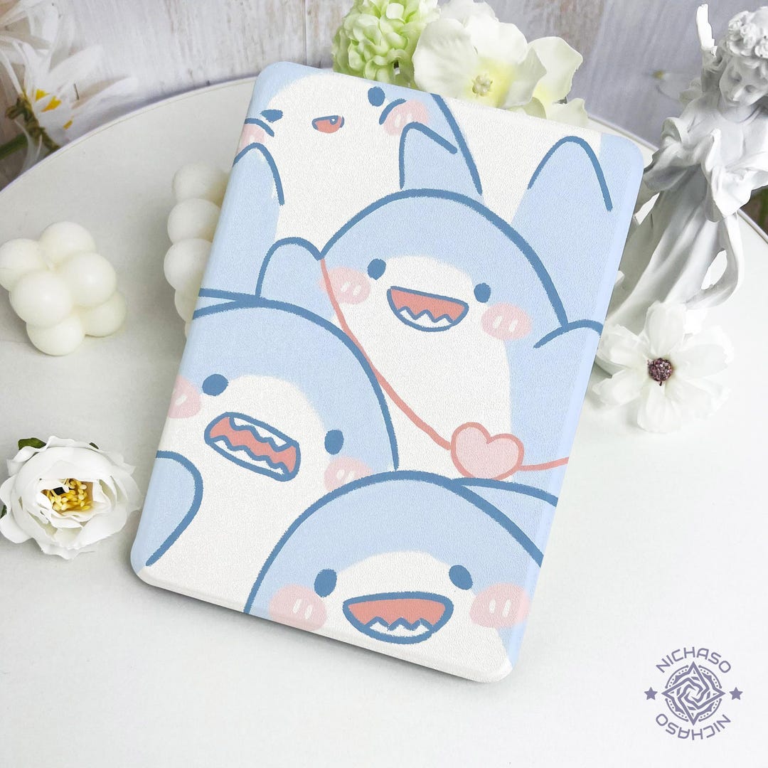 Cute Cartoon Shark Kindle Case With Hand Strap for Paperwhite12 11th ...