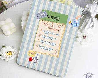 Stripes List Kindle-fodral med handrem för Paperwhite 12 11th, Kindle 6 6,8 7 tum, Colorsoft, Kindle 11 10th, Gratis anpassning, Gåva