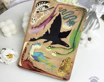 Dinosaur Kindle/Kobo-fodral med handrem för Paperwhite 12 11th, Kobo Libra 7, Kobo Clara 6, Kindle 11 10th, Gratis anpassning, Gåva