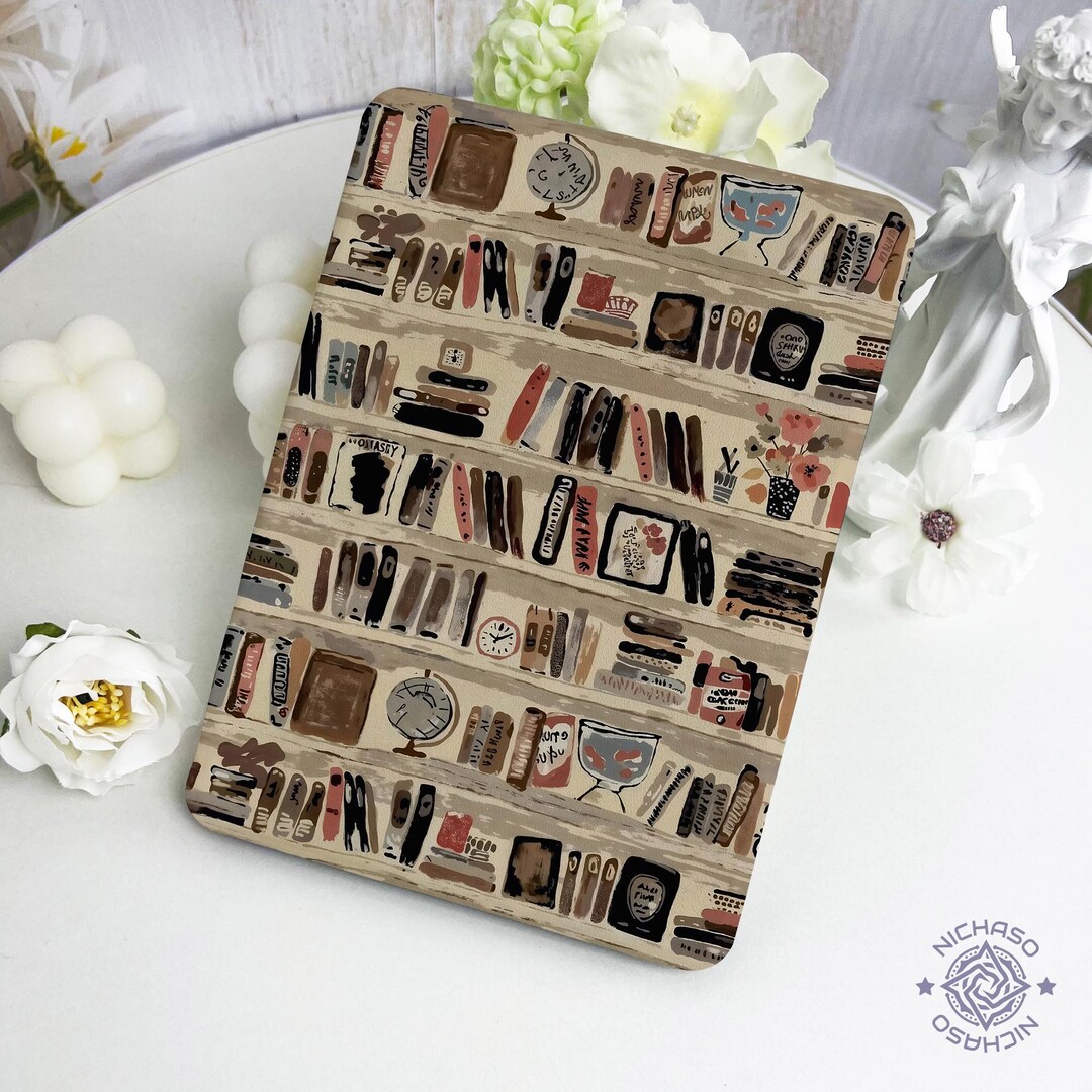 Vintage Bookshelf Kindle Case With Hand Strap for Paperwhite12 11th ...