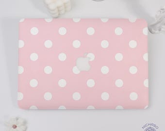 Polka Dots Pink Frosted Macbook Case For Neo A18 2026,Air 15 13 11,Pro 13 14 15 16,2026 M5,M2 M3 M4 M5,Hard Cover,Customizable Case