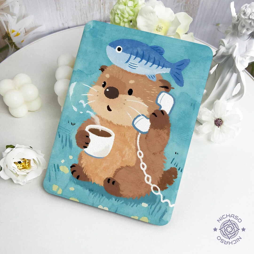 Cute Capybara Fish Kindle Case With Hand Strap for Paperwhite12 11th ...