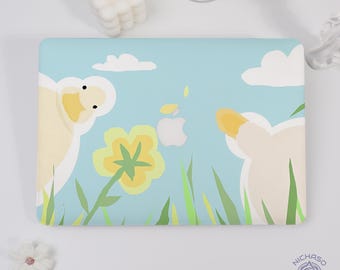 Sött frostat Macbook-skal med ankblomma för Neo A18 2026, Air 15 13 11, Pro 13 14 15 16, 2026 M5, M2 M3 M4 M5, hårt skal, anpassningsbart fodral