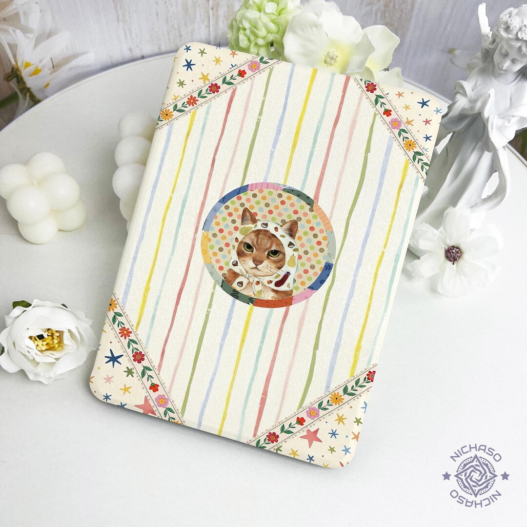Cute Cat Colorful Kindle Case With Hand Strap for Paperwhite12 11th ...