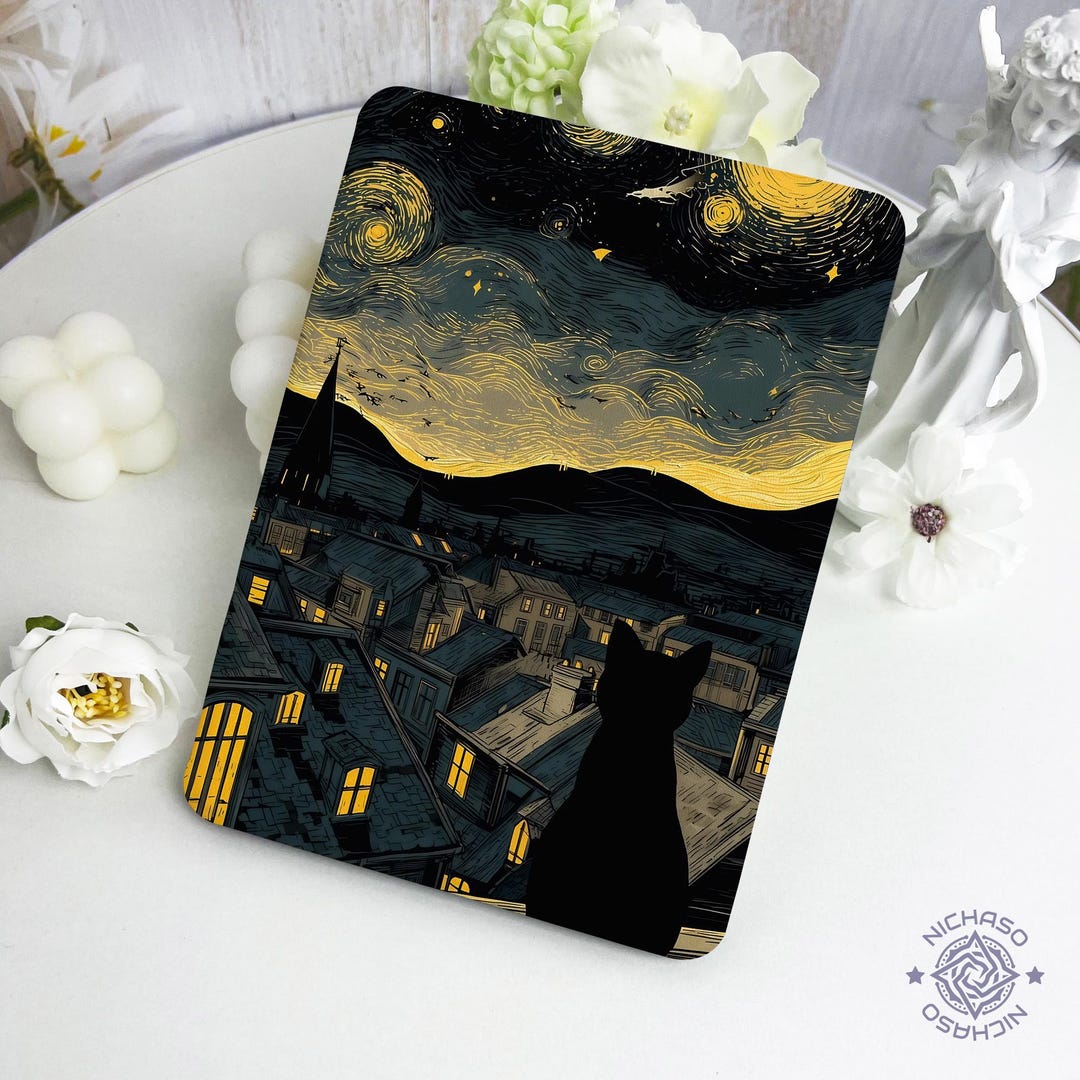 Cat Night Sky Kindle Case With Hand Strap for Paperwhite12 11th,kindle ...
