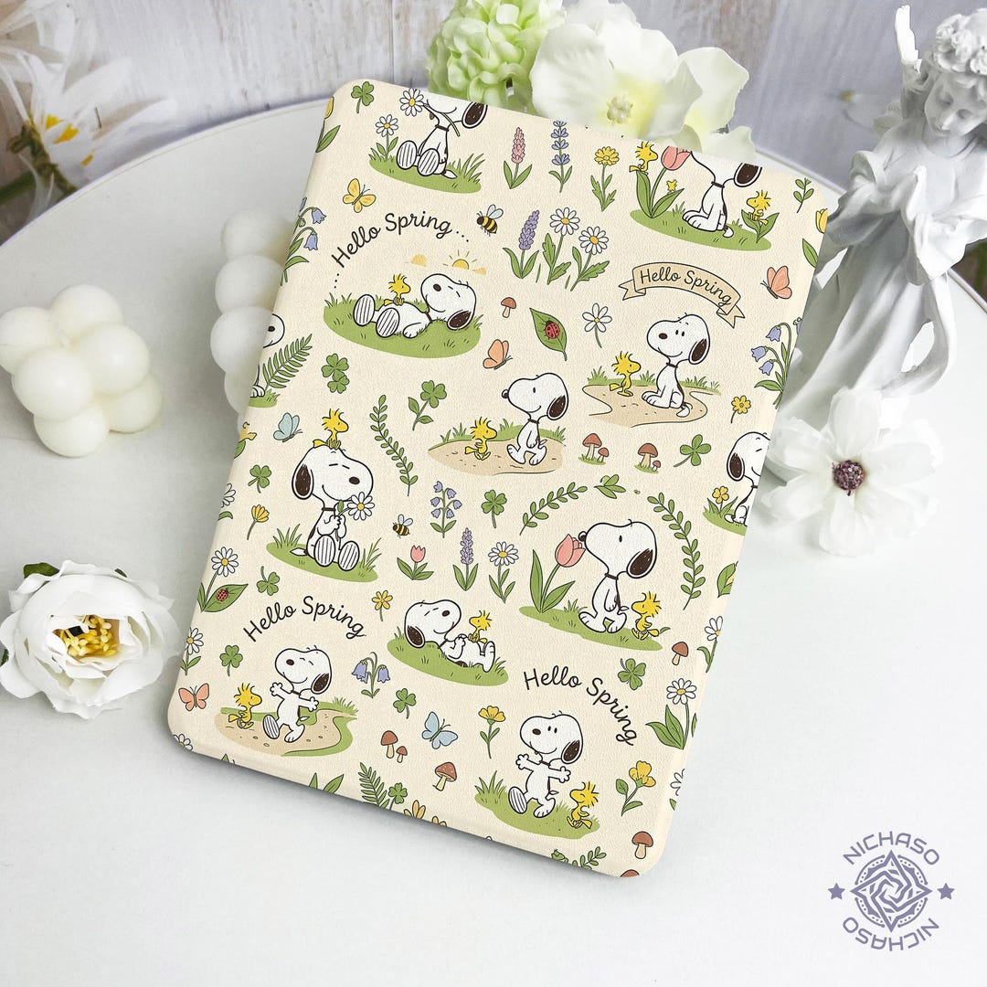 Cartoon Spring Dog Kindle Case With Hand Strap for Paperwhite12 11th ...