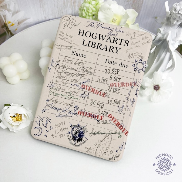 Library Card Kindle/Kobo Case with Hand Strap for Paperwhite12 11th,Kobo Libra 7",Kobo Clara 6",Kindle 11 10th,Free Personalization,Gift