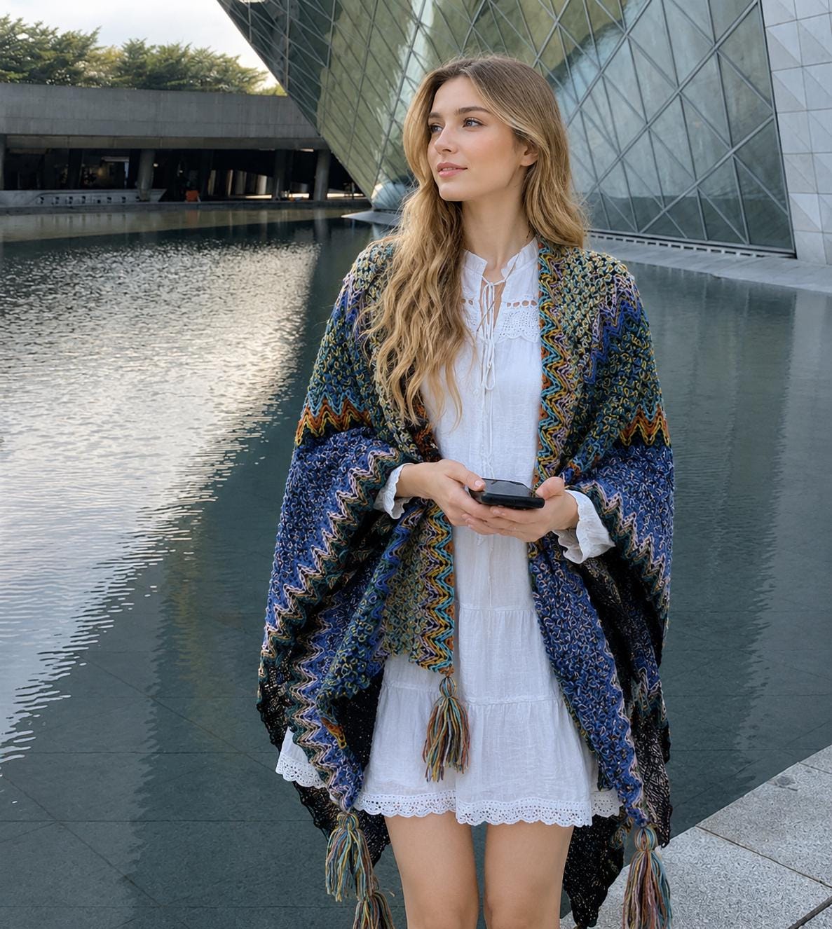 Boho Knit Poncho
