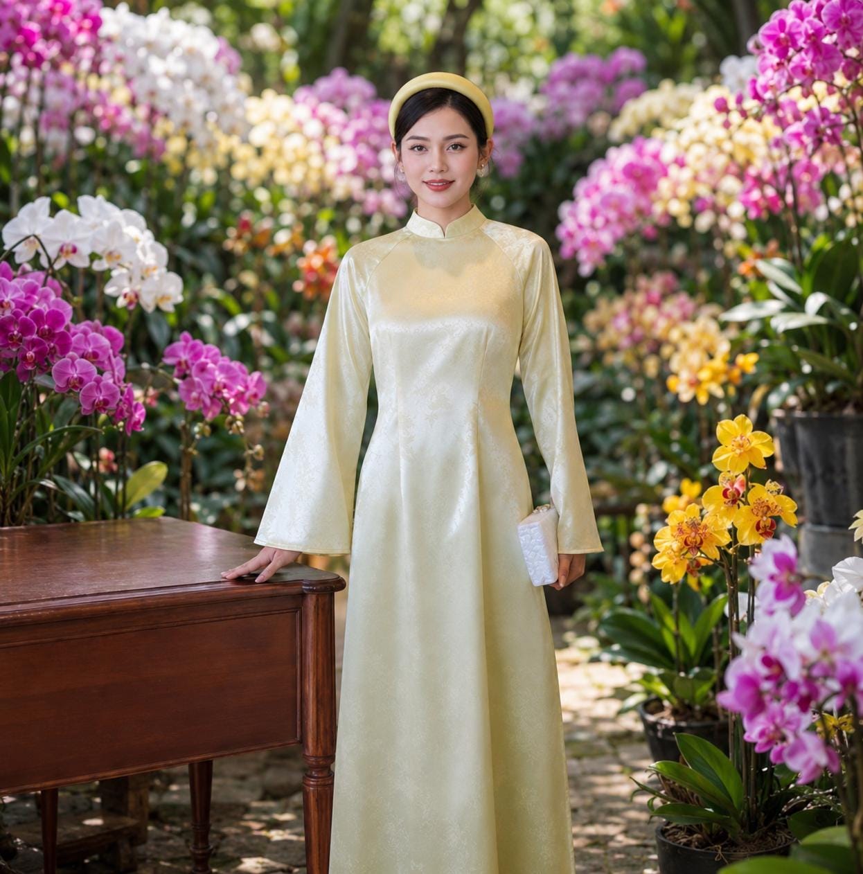 Vietnamese Silk Ao Dai Sage