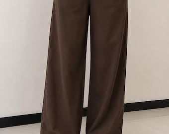 女性用禅寺用パンツ、ゆったりとした仏教瞑想パンツ、ワイドレッグの僧侶スタイルパンツ、快適なパゴダ服