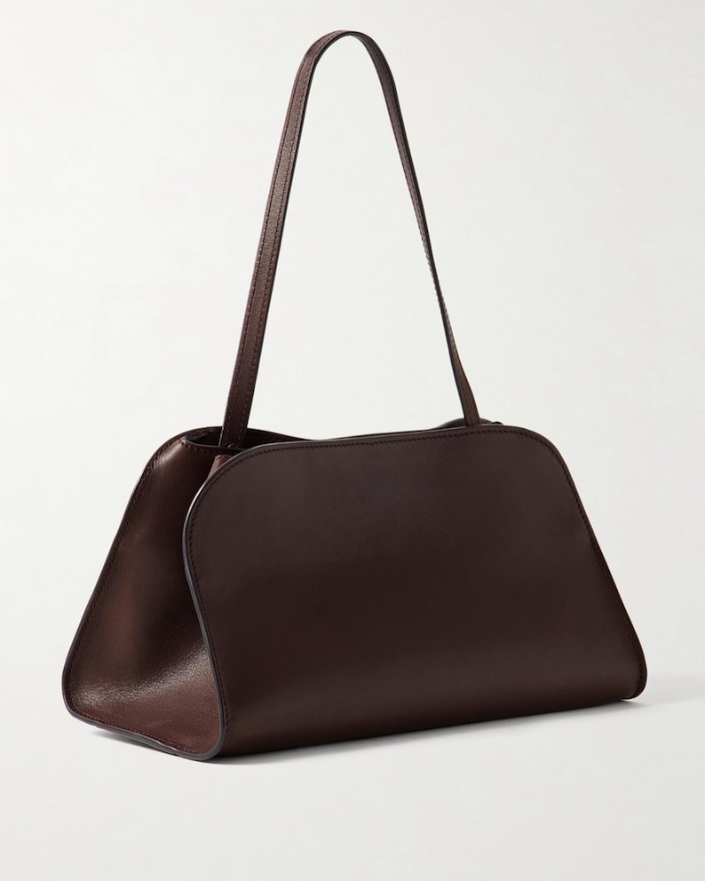 Leather Shoulder Bag, Minimal Design Handbags, Trendy Handbags Elegant Crossbody Commuter Purse image 11