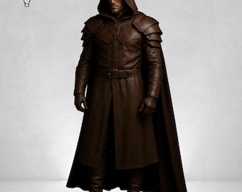 Handgemaakte leren krijgersjas: middeleeuws pantser, LARP-cosplaykostuum