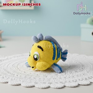 Disney Jr.s Ariel Characters Dolls, Dark Skin Ariel Mermaid Doll, Handmade Jr.s Ariel Crochet Doll Set, Ursula Doll, Flounder Fish Doll bild 8