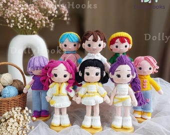 Kpop Music Girls Group Crochet Doll, Rumi Mira Zoey Crochet Doll, Crochet Saja Boys Crochet Doll, Anime Music Movie Doll, Kpop Fan Gift