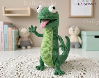 Crochet Tom Lizard Doll, Handmade Tom Lizard Plush Doll, Hoppers Characters Crochet Doll, Lizard Plush Toys, Funny Crochet Gift