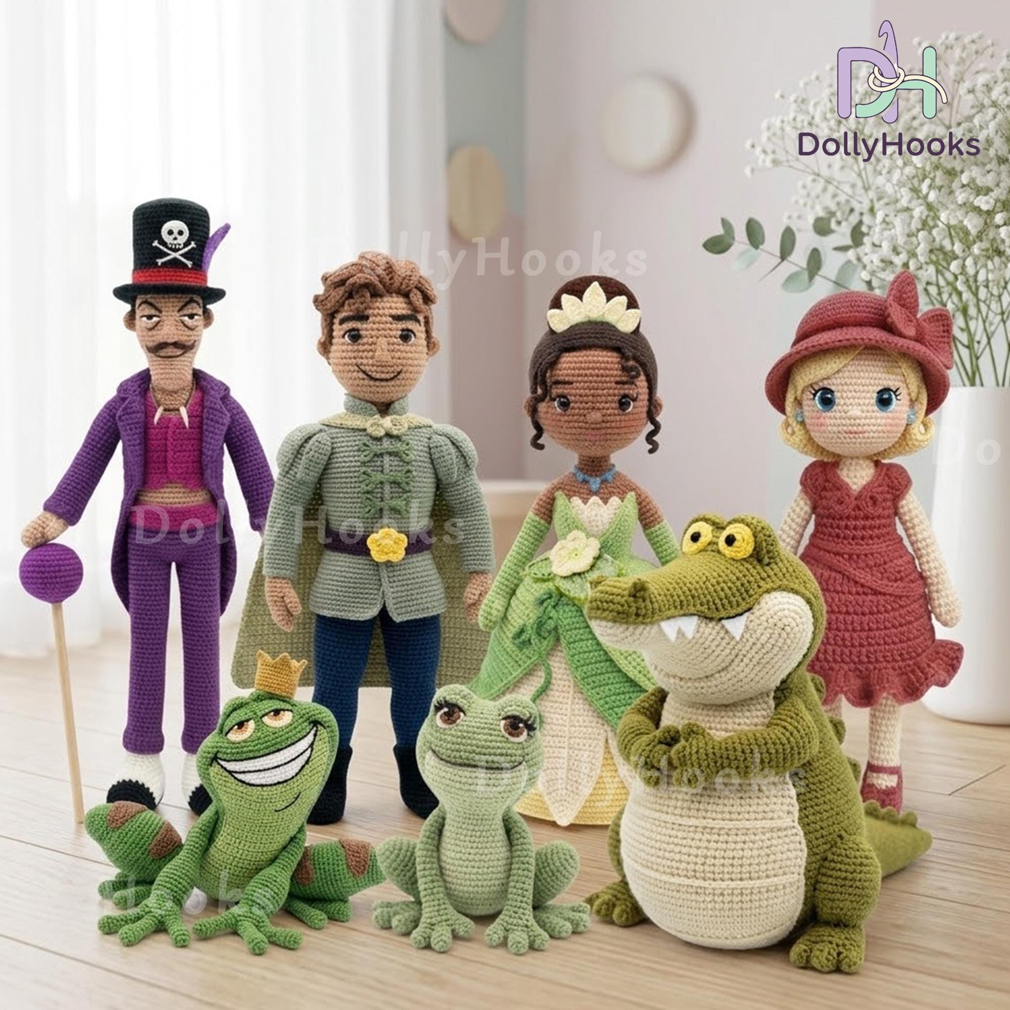 ツ*い様 Fashion ty [F,R.] princess 人形本 Handmade Princess and the Frog Plush, Tiana Amigurumi, Prince