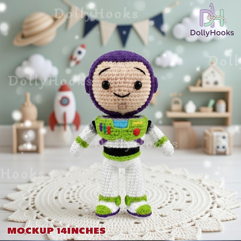 Handmade Buzz Lightyear Crochet Doll, Toy Story Buzz Crochet Doll, Toy Story Plush Toys, Crochet Buzz Doll For Boy, Disney Cartoon Dolls bild 1