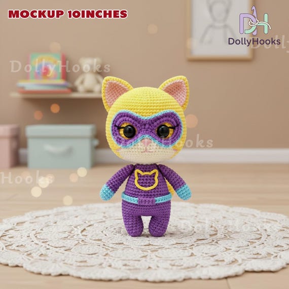 Handmade Zsa Zsa Crochet Doll, Superkitties Crochet Doll, Zsa Zsa