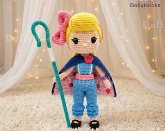 Handmade Bo Peep Crochet Doll, Toy Story Bo Peep Doll, Custom Toy Story Crochet Doll, Bo Peep Amigurumi Doll, Movie Fan Collectible