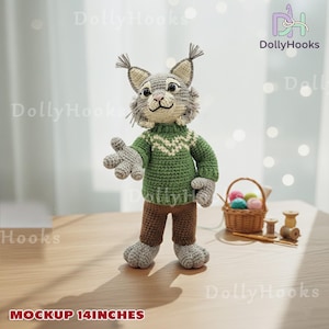 Zootopia Pawbert Lynxley Crochet Doll, Canadian Lynx Crochet Doll