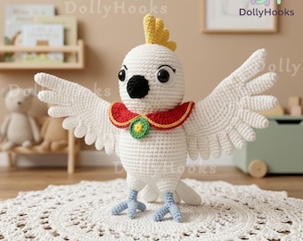 Muñeca de ganchillo Zsa Zsa hecha a mano, Muñeca de ganchillo SuperKitties, Muñeca de peluche de pájaro Zsa Zsa, Muñeca Disney Super Cat, Juguetes infantiles hechos a mano