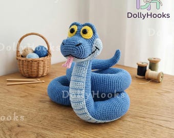 Zootopia Gary De'Snake Crochet Doll, Handmade Gary Blue Snake Doll, Custom Pawbert Amigurumi, Handmade Plushie Gift, Home Decor